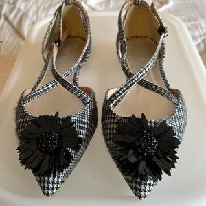 J.Crew Tweed Flat with Flower Embellishment